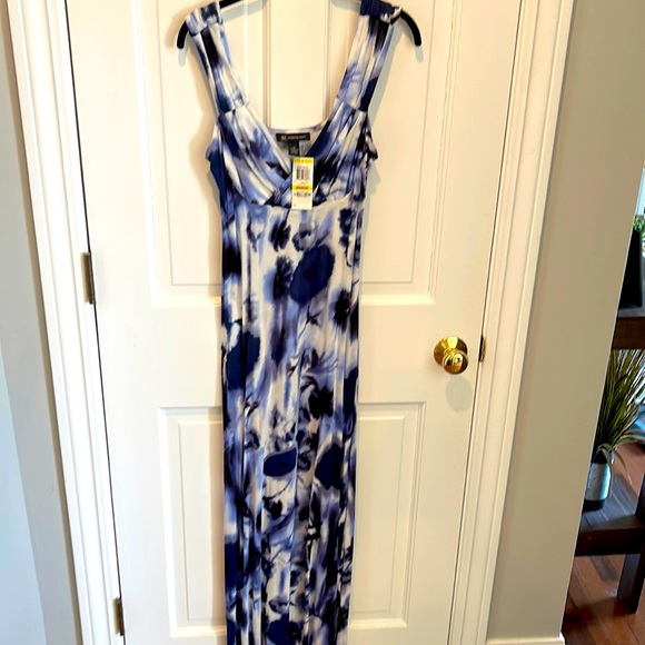 INC international concepts , never worn with tags , maxi dress , Blue and white - Picture 1 of 6
